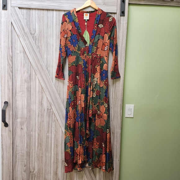 Farm Rio Black Stitched Flowers Maxi Dress - Picture 3 of 16